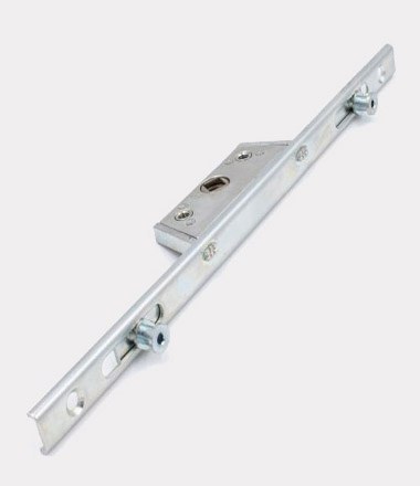 uPVC window espagnolette locking strip with gearbox and locking cams
